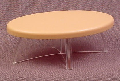 Playmobil Beige Or Tan Oval Modern Table With Clear Base Legs