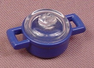 Playmobil Dark Blue Round Pot With Handles & Clear Lid