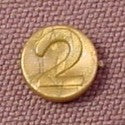 Playmobil Dull Gold Number 2 Coin, 3053 3841 3858 3859 3951 4075