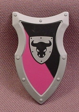 Playmobil Silver Gray Shield With A Black Bull Head Design