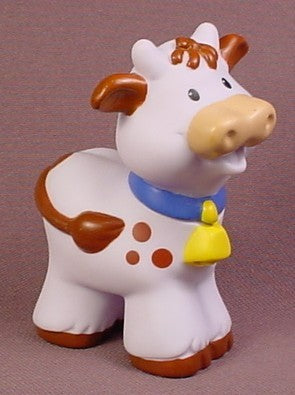 Fisher Price Little People 2002 White Cow with Brown Ears