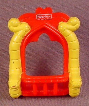 Fisher Price Imaginext Red Window Balcony with Yellow Snakes Trim