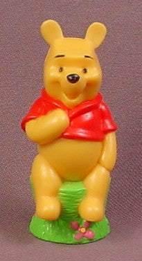 Disney Winnie The Pooh PVC Figure Sitting On A Tree Stump, 2 1/2 In