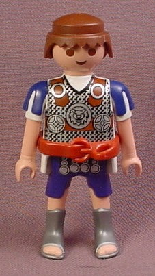 Playmobil Adult Male Roman Fighter Figure With Orange Armor