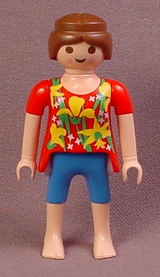 Playmobil Adult Female Mother Mom Figure In A Red Shirt