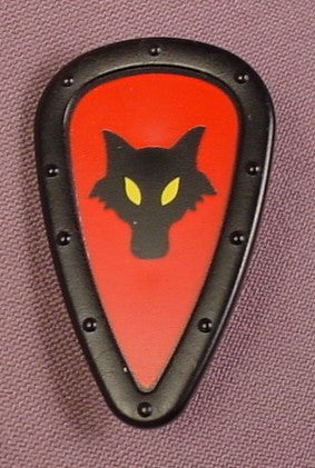 Playmobil Black Teardrop Shaped Shield With A Black Wolf