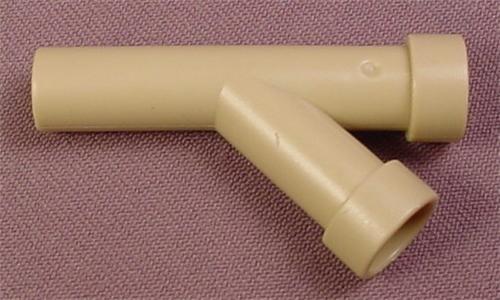 Playmobil Tan Sewer Or Water Pipe With Y Angle, 2 1/8 Inches Long