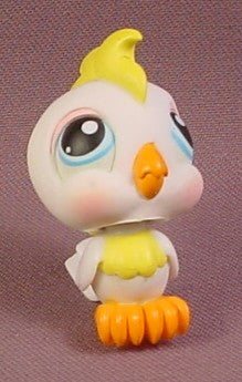 Littlest Pet Shop #59 White Cockatoo Bird With Yellow Comb & Chest