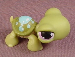 Littlest Pet Shop #149 Turtle With Blue Water Drop Splash On Shell