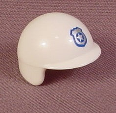 Playmobil White Police Motorcycle Helmet With Blue Insignia