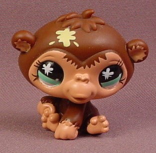 Littlest Pet Shop #663 Dark Brown Baby Monkey Or Chimpanzee