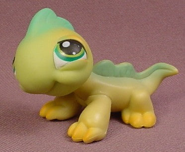 Littlest Pet Shop #254 Green & Gold Iguana Lizard With Green Eyes