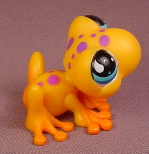 Littlest Pet Shop #874 Orange Tree Frog With Purple Spots