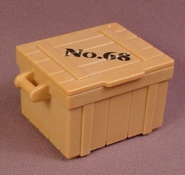 Playmobil Light Brown Tan Crate And Lid With No. 68 Printed On Top