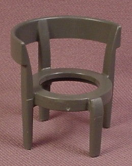 Playmobil Dark Gray Chair Frame With Round Seat & Half Round Back,