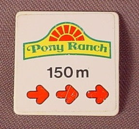 Playmobil White Square Sign With Clip On The Back, 3775, Pony Ranch