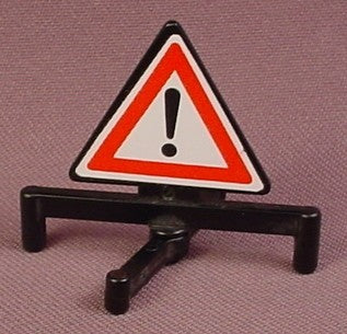 Playmobil Black Triangular Triangle Sign With Swiveling Base