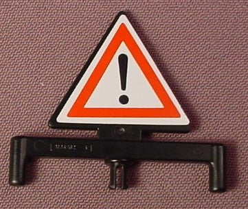 Playmobil Black Triangular Triangle Sign, Exclamation Point Sticker