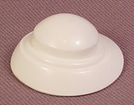 Playmobil White Rounded Ladies Hat With Groove For Hatband, Wide Sh