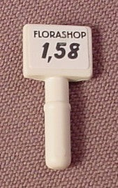 Playmobil White Small Rectangular Sign Or Marker On A Peg Or Stem W