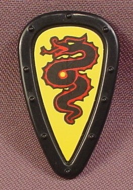 Playmobil Black Teardrop Shaped Shield With Red Dragon Serpent On A