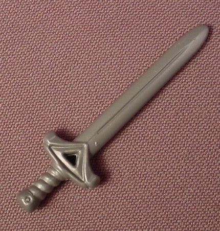 Playmobil Silver Gray Sword With Wrapped Handle, Triangular Hilt