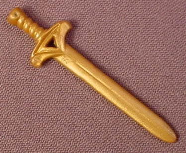 Playmobil Gold Sword With Wrapped Handles, Triangular Hilt With Tri