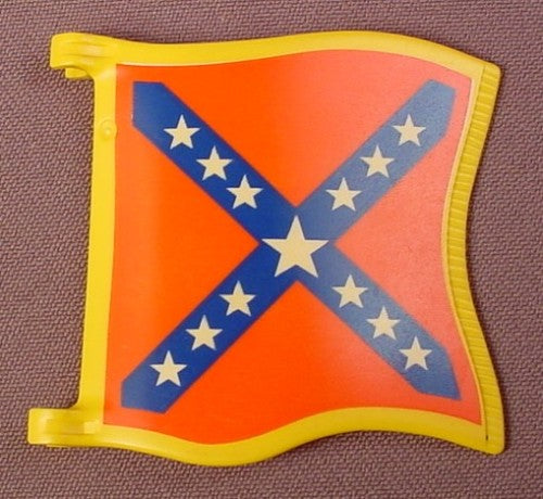 Playmobil Yellow Square Confederate Flag, Mounted Rebels, Civil War