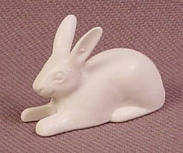 Playmobil White Bunny Rabbit In Crouching Down Pose, 4491
