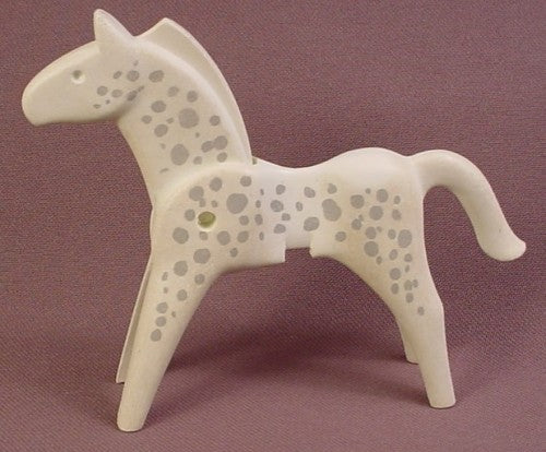 Playmobil White Horse With Dapple Gray Spots, The Head Moves