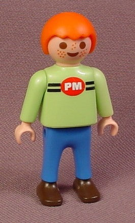 Playmobil Male Boy Child Figure With Light Green Shirt