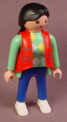 Playmobil Adult Female Figure In A Green Shirt