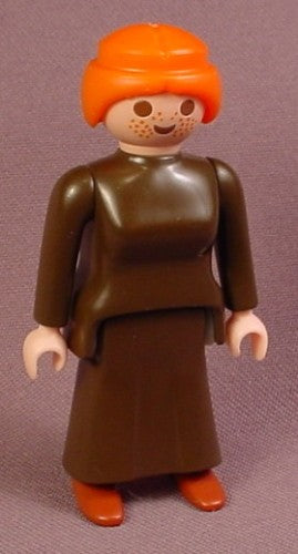 Playmobil Adult Female Figure In An All Brown Dress
