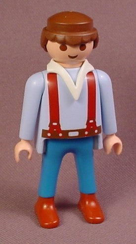 Playmobil Adult Male Farmer Figure With Light Blue Shirt