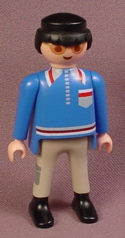 Playmobil Adult Male Boat Pilot Figure In A Blue Shirt