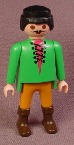 Playmobil Adult Male Huntsman Figure In A Green Shirt With Laces