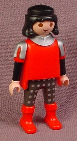 Playmobil Adult Male Wolf Knight Figure In A Red Tunic