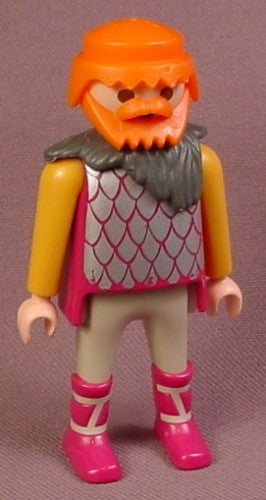 Playmobil Adult Male Barbarian Figure In A Purple Shirt With Scale