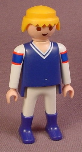 Playmobil Adult Male Pilot Figure In A Blue V Neck Shirt