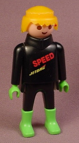 Playmobil Adult Male Motorcyclist Figure In A Black Uniform