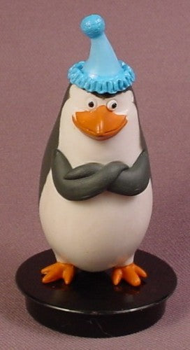 Madagascar Movie Skipper The Penguin PVC Figure On A Black Round Ba
