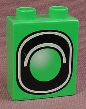 Lego Duplo 4066 Bright Green 1X2X2 Brick With Signal Light Pattern