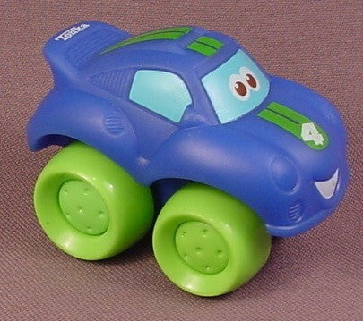 Playskool Tonka Wheel Pals Blue #4 Racer Race Car With Green Wheels