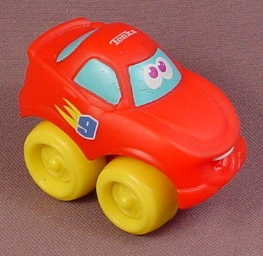 Playskool Tonka Wheel Pals Red #9 Racer Race Car With Yellow Wheels