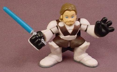 Star Wars 2007 Obi-Wan Kenobi PVC Figure With Blue Lightsaber, 2 In