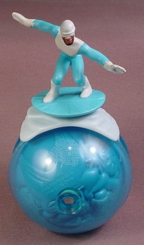 McDonalds 2004 Disney The Incredibles Frozone PVC Figure On Rolling