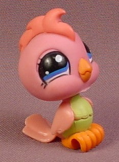 Littlest Pet Shop #854 Dark Pink & Green Cockatoo Bird