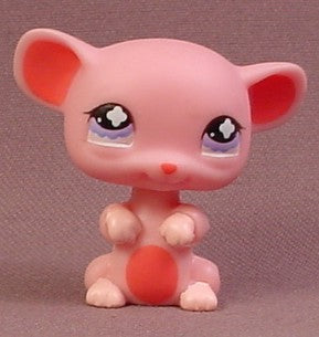 Littlest Pet Shop #632 Pink Mouse With Purple Fancy Eyes
