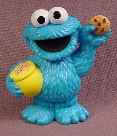 Sesame Street Young Cookie Monster With Yellow Cookie Jar & Cookie