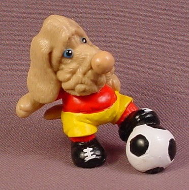 Wrinkles Soccer Playing Dog PVC Figure, 2 1/2" Tall, Ganz Bros.